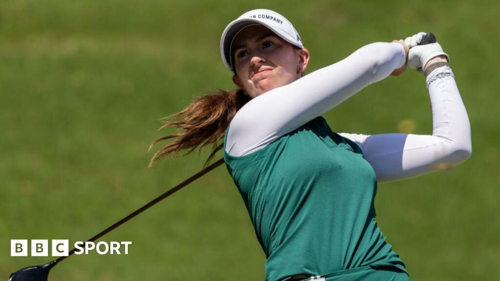 Cara Gainer swings her golf club