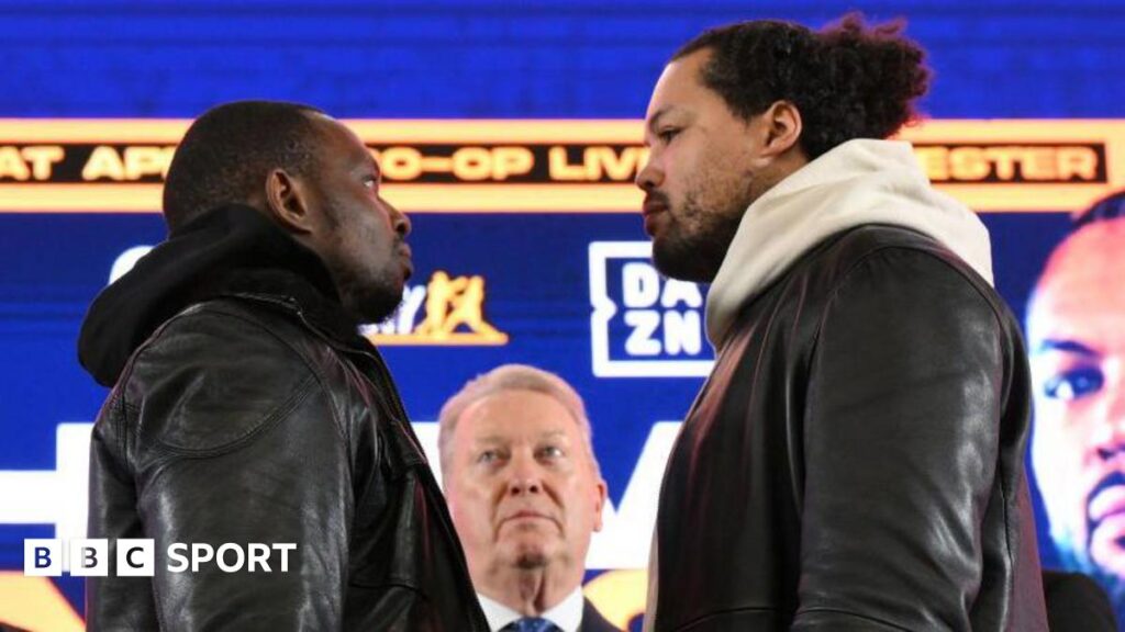 Dillian Whyte faces off with Joe Joyce at a news conference