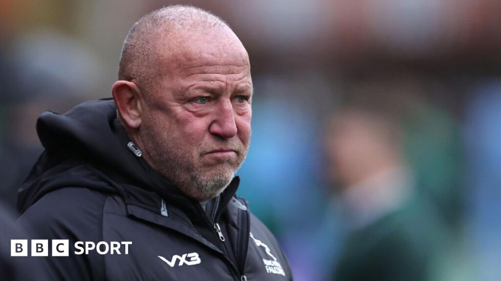 Steve Diamond watching his Newcastle team play Northampton